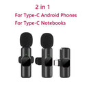 New Professional Wireless Lavalier Microphone for iPhone iPad Laptop Android Live Gaming Video Recording Interview Business Mic