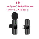 New Professional Wireless Lavalier Microphone for iPhone iPad Laptop Android Live Gaming Video Recording Interview Business Mic